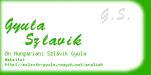 gyula szlavik business card